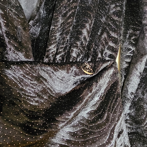 GAëLLE Paris velvet black polka-dot long dress - Picture 8 of 15